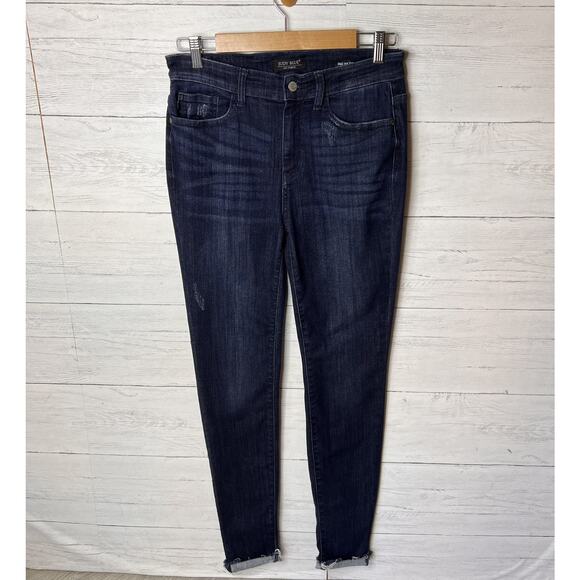 Judy Blue Jeans Womens Size 7/28 Dark Wash Skinny Fit Distressed Cotton Blend - Picture 4 of 16
